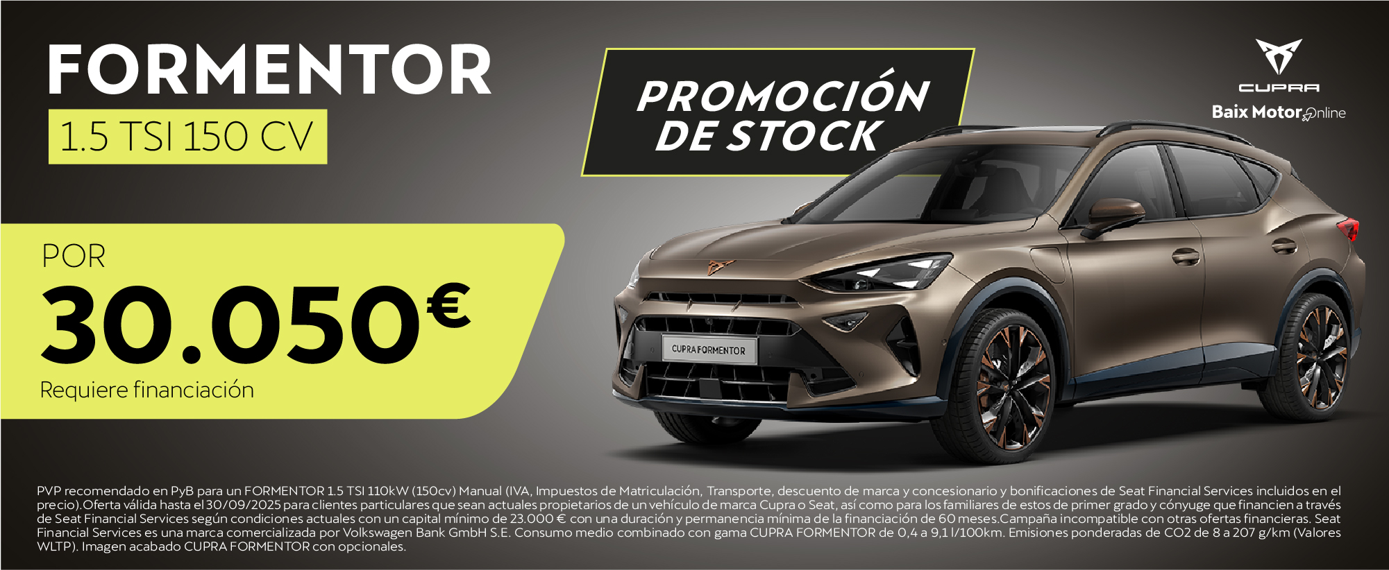 Cupra Formentor TSI 150CV por 30.050€
